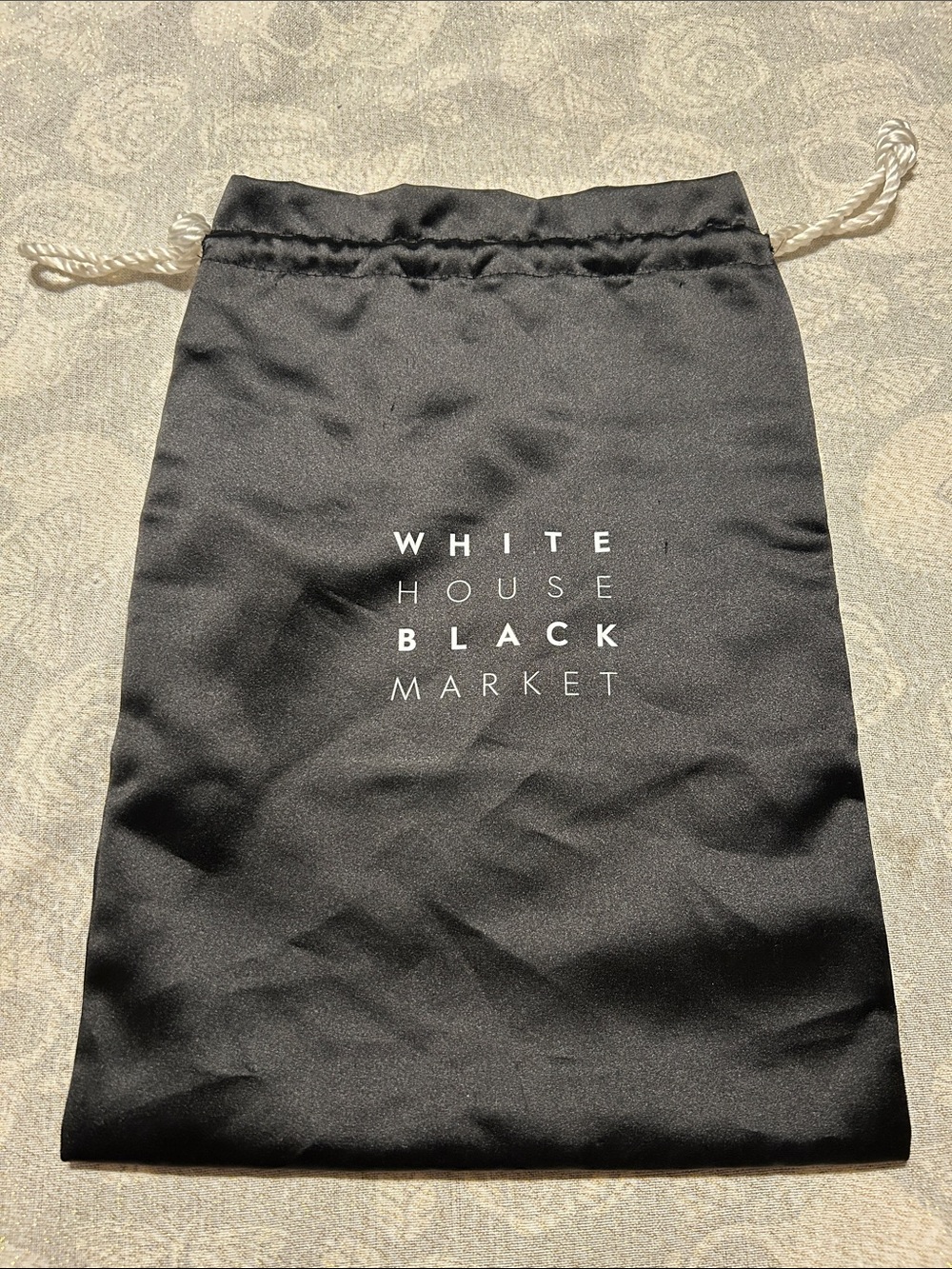 White House Black Market Black Drawstring Dust Bag